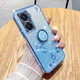 羅璐鷗 vivo Y77手機殼女款軟硅膠殼Y77外殼防摔v2219a指環(huán)支架保護套高級水鉆漸變閃粉 【漸變遠峰藍】+指環(huán)支架+全屏鋼化膜 vivo Y77