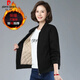 皮爾卡丹（pierre cardin）夾棉加厚外套女短款2025秋冬新款加棉小個(gè)子保暖棒球服夾克衫 黑色 XL【建議120-135斤】