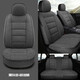 首賦汽車(chē)坐墊四季通用淳麻布藝2025新款座墊小車(chē)座椅套全包圍座套 黑灰色 標準版(無(wú)頭枕腰靠）