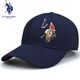 U.S.POLO ASSN.保羅帽子男士女純棉硬頂棒球帽春夏秋高頂戶外防曬太陽帽休閑刺繡 藏青色(54-60cm) 均碼大小可調(diào)節(jié)