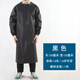 雄雪美防水防油長袖皮革圍裙工作服罩衣耐磨耐臟屠宰水產(chǎn)PU罩衣反穿衣 黑色1.2米皮革罩衣 1條
