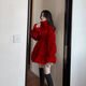 CamalgOri紅色結婚羽絨服紅色羽絨綿服女款結婚本命年女裝保暖蛇年冬裝預售 酒紅色 [高檔亮絲面料] 7天內發(fā)貨 M 105-125斤