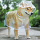 Lanswood 狗狗雨衣中大型犬寵物雨衣泰迪柴犬小型犬柯基金毛雨披防水透明 白邊透明雨衣 2XL(建議21-27斤背長40cm）