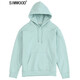 Simwood簡(jiǎn)木男裝秋冬新款重磅加厚內里抓絨多色百搭套頭連帽衛衣SJ171237 冷綠 175/L