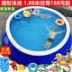 古仕龍充氣游泳池成人洗澡池兒童游泳池圓形夾網(wǎng)家用大型洗澡充氣泳池水 圓形180*44標準套餐規格看圖二