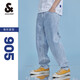 杰克·瓊斯（JACK&JONES）25年男裝夏季潮流寬松直筒錐腿涼感潮牌牛仔褲休閑褲子九分男褲 E40淺牛仔藍 905錐形 31 175 W31
