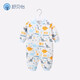 舒貝怡 【2件60元】嬰兒衣服秋冬裝男女寶寶連體衣哈衣保暖睡衣夾棉爬服 印花藍色 80cm (12-18個(gè)月)