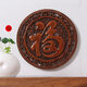 沃皓東陽(yáng)木雕香樟木圓形鏤空福字掛件餐廳客廳玄關(guān)背景墻中式壁掛飾 福