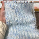 云麥 手工diy溫暖煙波藍(lán)手混線圍巾毛線編織棒針元寶女友長(zhǎng)毛圍巾 海煙波藍(lán)【2團(tuán)+竹針+教程】