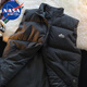 NASA MARVEL棉馬甲秋冬季男棉衣無(wú)袖立領(lǐng)加厚防風(fēng)保暖情侶半袖上衣 黑色 L