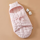 棉谷朵新生兒手工純棉花產(chǎn)房包被嬰兒襁褓蝴蝶抱被春秋季寶寶防驚跳睡袋 粉色條紋 37*75cm