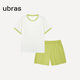 ubras純色舒適柔軟水果全棉家居服睡衣女短袖長(cháng)褲短褲套裝情侶款軟棉棉 【短袖短褲】女款-奶糖白色 L