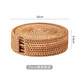 新術(shù)手工藤編防燙鍋墊菜墊子隔熱墊廚房家用餐桌墊防燙鍋墊子竹墊碗墊 藤編墊套裝16cm（6墊1框）