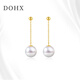 都熙（DOHX）淡水珍珠耳釘 風(fēng)在吹18K金珍珠耳飾耳線耳環(huán)女送禮送禮物 強光淡水珍珠【8-9mm】
