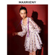 MAXRIENY【紫玫瑰印花裙】商場同款甜美少女感蓬蓬連衣裙 紫花 S 01