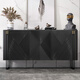 思軒家具（CI XUAN FURNITURE）餐邊柜實木客廳茶水柜一體收納柜輕奢意式極簡玄關柜家用儲物柜 140*40*85 黑色四門