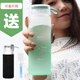 卡西菲（kaxifei）漸變色ins玻璃杯磨砂星空韓版男女大容量便攜水杯隨手杯創(chuàng)意學(xué)生 青色星語漸變色 (加杯套+杯刷）