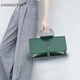 ANDSEEYOU情人節真皮手拿包女包2026新款春夏時(shí)尚氣質(zhì)女士手提包斜挎包小包 墨綠色 