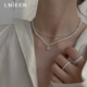 Lnieer淡水珍珠項(xiàng)鏈輕奢小眾雙層疊戴滿(mǎn)天星鎖骨鏈女2025新款高級(jí)感頸鏈 滿(mǎn)天星雙層疊戴項(xiàng)鏈