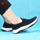 雙星八特運動(dòng)鞋男鞋夏季新款網(wǎng)面透氣跑步鞋涉水鞋一腳蹬休閑懶人鞋 黑色夏款 42