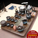 峰字旗紫砂茶具套裝全自動燒水壺一體茶盤家用客廳辦公泡茶功夫茶臺整套 福滿天下78+砂金套組