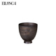 EILONG宜龍簡(jiǎn)約鎏金鐵釉陶瓷功夫茶具側把急須泡茶壺公道杯單杯品茗杯 黒鐵釉單杯-2入