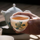 千紅窯 釉下手繪功夫茶杯品茗杯醴陵瓷器陶瓷主人杯個(gè)人單杯鳶尾花茶碗 鳶尾花主人杯（花面隨機(jī)）