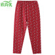 欣尚優(yōu)中老年夾棉保暖褲加肥加大碼女棉褲老人加厚純棉秋褲媽媽單件睡褲 棗紅碎花 3XL (115) 推薦160-180斤