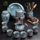 哥窯自動(dòng)茶具套裝家用會(huì )客陶瓷懶人功夫泡茶器石磨茶壺茶杯組送禮 11頭哥窯時(shí)來(lái)運轉自動(dòng)茶具+茶道茶寵茶葉罐