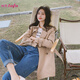 她芙（tafu）風(fēng)衣女2025年春秋新款韓版時(shí)尚休閑氣質(zhì)系帶顯瘦外套長(zhǎng)袖小個(gè)子 卡其色 S