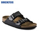 BIRKENSTOCK勃肯德國進口女款經(jīng)典漆皮亮面軟木Arizona雙扣拖鞋 黑色窄版1005292 39