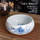 恒古（Heregur）杯洗水洗容器青花陶瓷筆洗魚(yú)缸茶洗茶道茶具零配件茶碗茶海水盂茶杯盆器皿煙灰缸復古 青花牡丹-8英寸