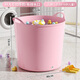千勤兒童洗澡桶特大號加高加厚保溫沐浴桶嬰兒泡澡桶浴盆嬰幼兒洗澡桶 粉【57*53*46】推薦款0-14