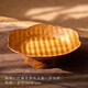 言殊 手工竹編水果盤茶道點(diǎn)心茶點(diǎn)盤日式零食干果收納盤子 竹編高腳百合茶點(diǎn)盤