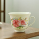 賜祿有耳品茗杯陶瓷茶杯大號花茶普洱杯帶把咖啡杯單杯150ml定制 粉玫瑰帶柄茶杯
