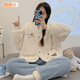歐鹿汐2024年月子服冬季加厚加絨珊瑚絨孕婦睡衣秋冬款法蘭絨產(chǎn)婦喂奶衣 XXE0903 L碼 (建議90-120斤)