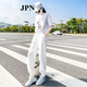 JPN運動套裝女 輕奢潮牌夏季新款時尚洋氣寬松減齡休閑兩件套 白色上衣＋白色褲子 M