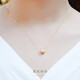 米芙諾黃金項(xiàng)鏈女簡(jiǎn)愛(ài)吊墜18K金套鏈鑲嵌鎖骨鏈套鏈訂婚生日情人節(jié)禮物 40厘米