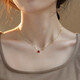 憶瑾單鉆星河項鏈輕奢簡(jiǎn)約小眾設計女高級簡(jiǎn)約氣質(zhì)紅剛玉祖母綠鎖骨鏈 石榴紅