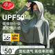 浪莎（LangSha）防曬衣女冰絲黑膠大帽檐夏季防紫外線UPF50+隔熱戶外透氣防曬服女 湖茶綠 均碼（80-160斤）