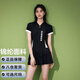 云水游 連體泳衣女遮肚顯瘦保守運動裙式平角泡溫泉學(xué)生成人少女游泳裝 黑色 L建議150-165CM,體重94-104斤