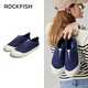 Rockfish防潑水一腳蹬漁夫鞋女軟底2026春季新款懶人女鞋孕婦單鞋 海軍藍 36