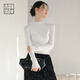 美洋（MEIYANG）奇奇羊毛打底衫中鼎可機洗氣質(zhì)半高領(lǐng)長(cháng)袖針織衫新款修身顯瘦上衣 白色長(cháng)袖 L
