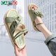 卡帝樂(lè )鱷魚(yú)兩穿涼鞋女夏潮配裙子女鞋仙女風(fēng)涼拖鞋子 女 20880 綠色 38