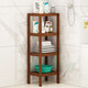 康千秋置物架浴室多層廚房衛生間收納儲物架子落地客廳層架竹木質(zhì)雜物架 茶色四層36長(cháng)四方架