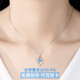 【免費刻字】S999銀項鏈女鎖骨鏈輕奢吊墜銀飾品ins小眾設計網紅氣質簡約潮情人節(jié)生日禮物送女友閨蜜 S999純銀三維項鏈（天然托帕石）+玫瑰花禮盒