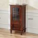 詩(shī)情木語(yǔ)實(shí)木美式酒柜客廳裝飾邊柜靠墻紅酒柜家用輕奢玻璃小酒柜一體靠墻 胡桃色低款酒柜右開(kāi)門(mén) 加厚玻璃 單門(mén)