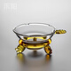 禾陽 玻璃茶漏茶濾 創(chuàng)意茶葉過濾網(wǎng)泡茶器茶隔漏斗茶具配件濾茶器 黃色玻璃茶漏（紗網(wǎng)）