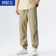 阿尼三青少年冰絲運動(dòng)褲子男士夏季薄款帥氣初中高中學(xué)生大童速干休閑褲 02款深卡其 2XL
