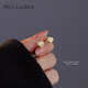 墨利亞（Meliades）s999足銀貓眼石耳釘女韓版輕奢氣質(zhì)輕奢感睡覺(jué)免摘養耳洞耳飾 白金色 足銀